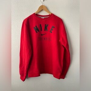 Nike Sweatshirt Mens Football Fleece Crew Pullover Athletic Sz M University Red